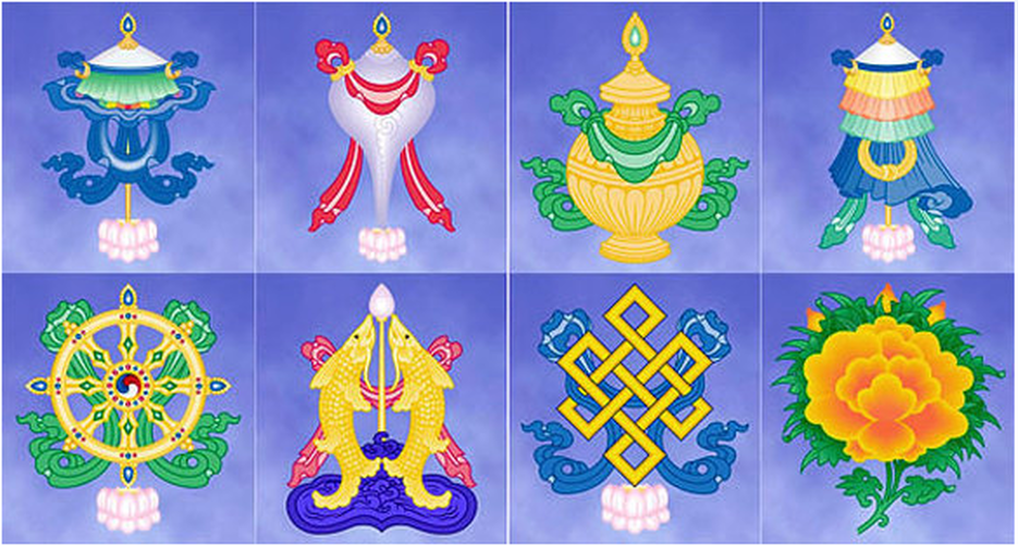 Buddhism the eight lucky symbols