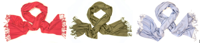 Cashmere scarves from Counting Flowers