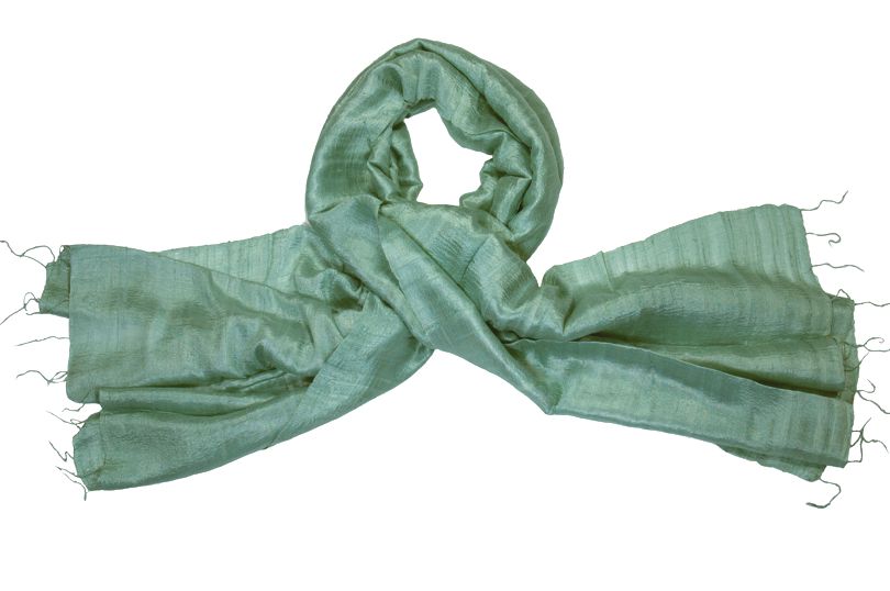 Emerald green silk scarf