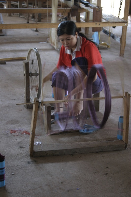 Nang is reeling silk yarn